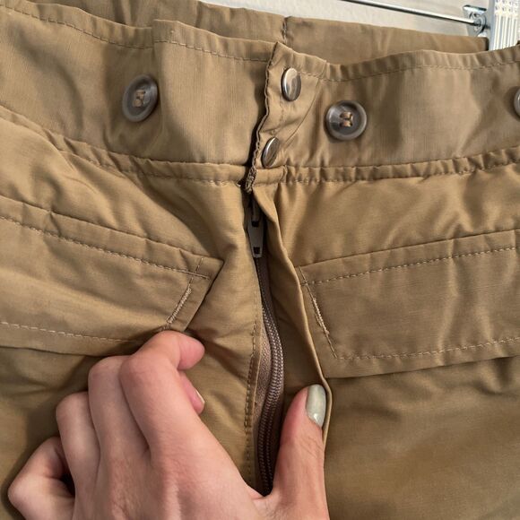 WOOLRICH Vintage 70s Quilted Duck Down Nylon Canvas Waterproof Pant,Tan- Size S - Picture 3 of 10